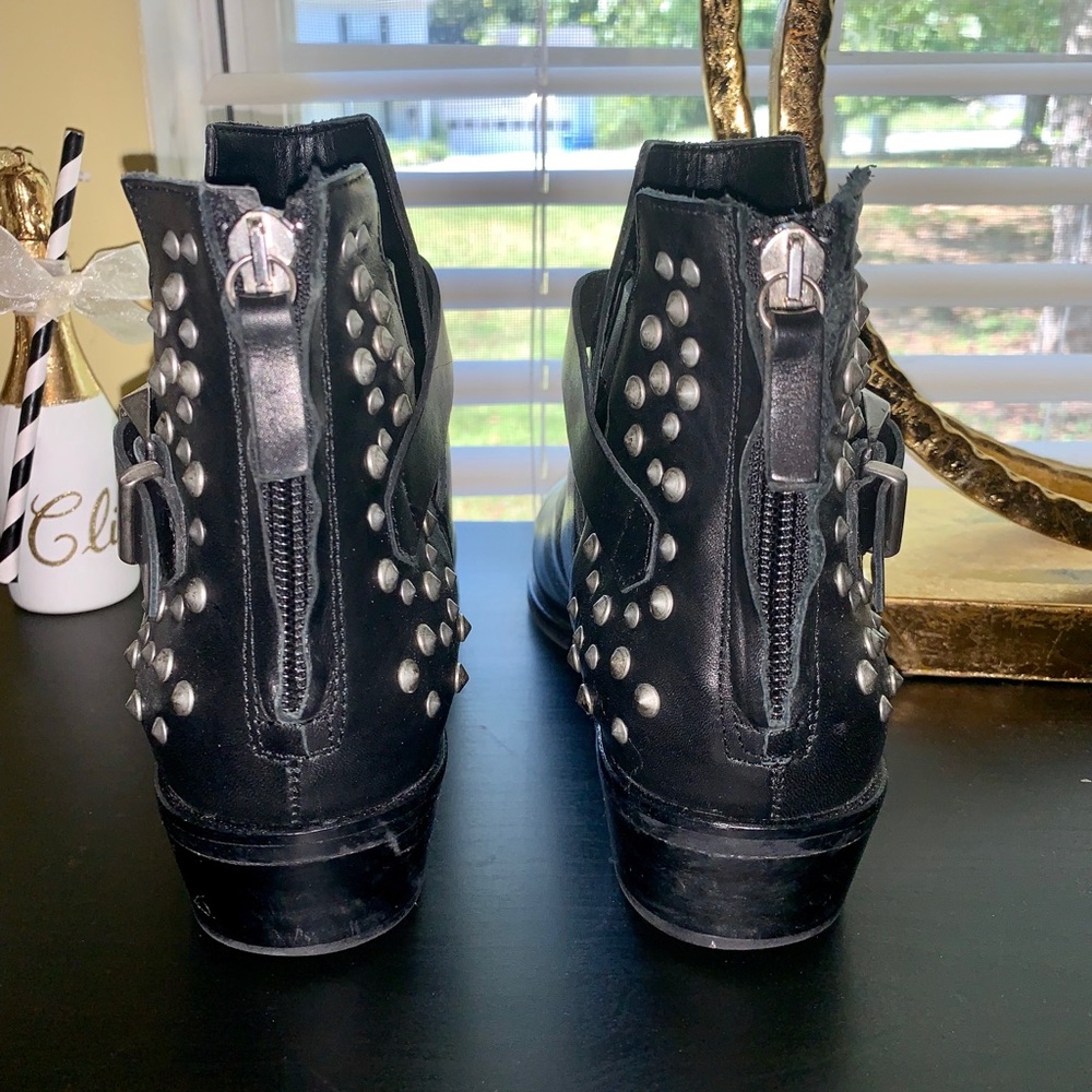 Zara Spike/Studded Ankle Bootie. Black 41 Leather - image 6